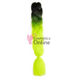 Coada de par afro impletita de  60 cm Premium 227 - Brunet-Galben Neon B69